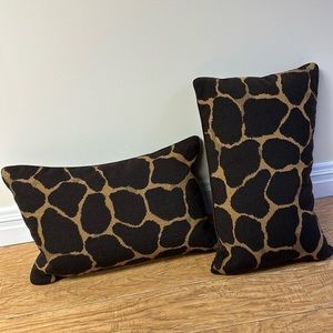 Williams Sonoma Home 16x26 giraffe needlepoint pillows